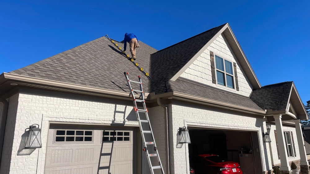 Roof,inspection,with,ladder,and,goat,roof,assist